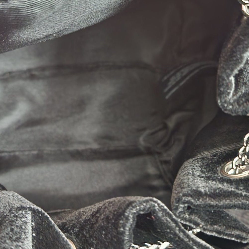 White House Black Market Black Velvet Drawstring Bag - Picture 7 of 10